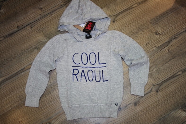 Sorry4theMess Kapuzen-Feinstrick-Pullover gris clair