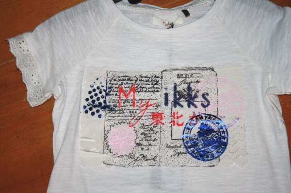 IKKS cargo Kurzarmshirt mit Spitze blanc casse