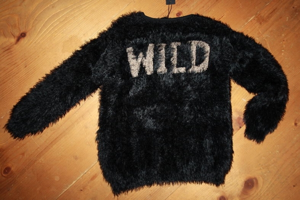IKKS city black furry knitted cardigan noir ---size 6y left only---