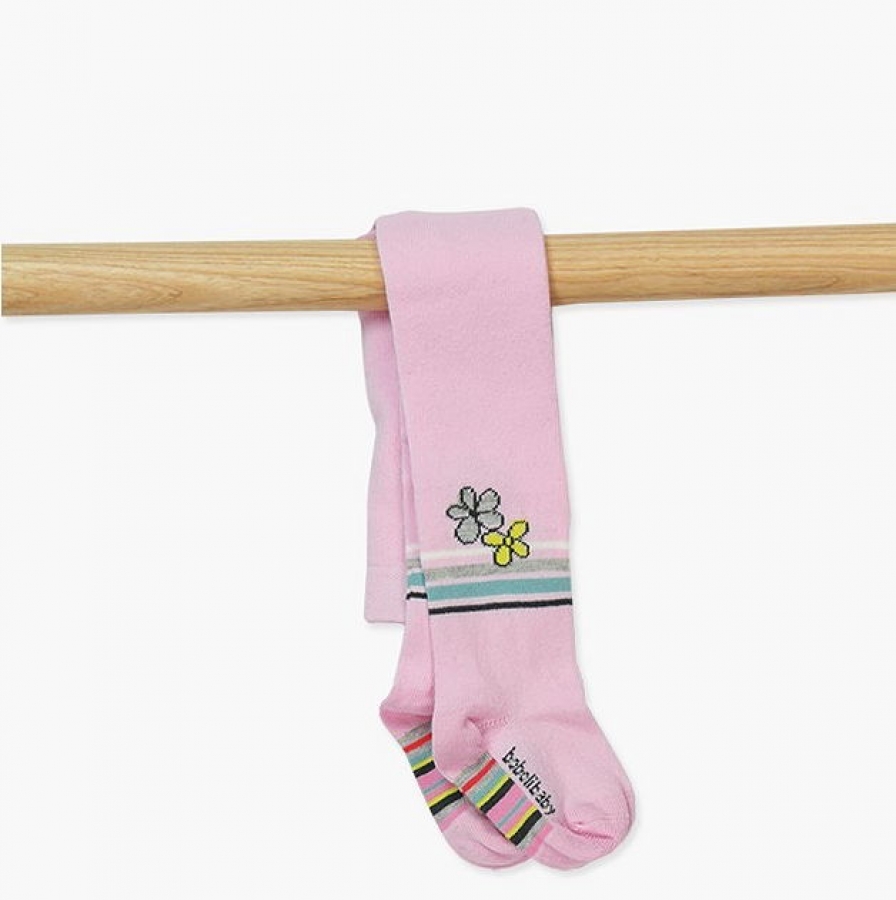 boboli baby girl tights "winter flowers" pink