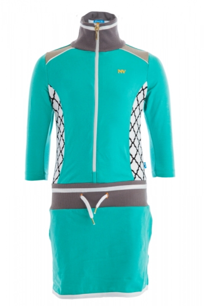 Ninni Vi jersey-polodress blue ---size 5/6y left only---