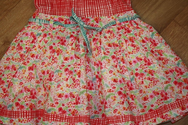 Oilily fabricmix dress Dottie minimal check orange