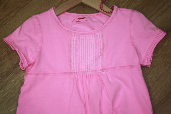 Oilily tunic t-shirt Timsy garnment dyed pink ---size 8y left only---