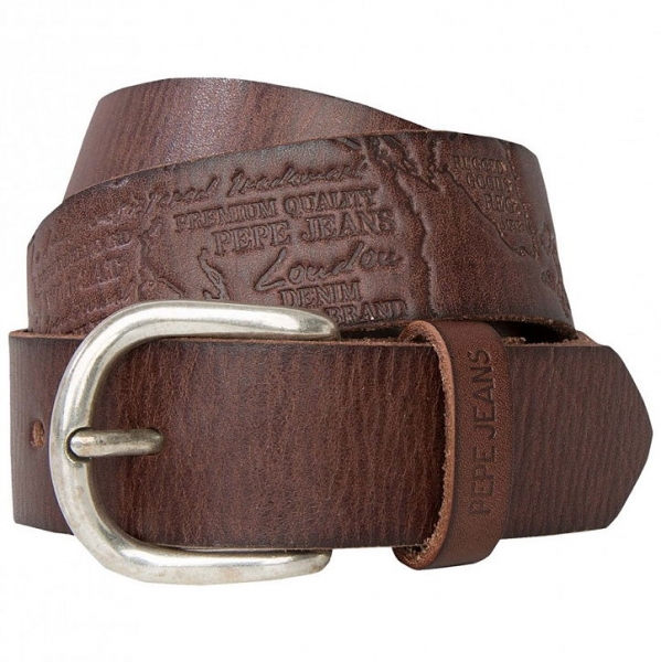 Pepe Jeans Leder-Gürtel Mabuse brown