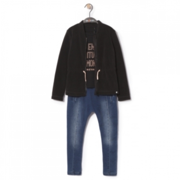 Sorry4theMess fleece cardigan noir