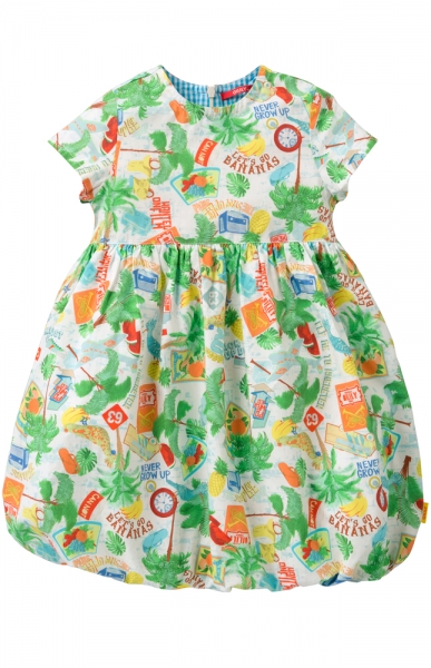Oilily ballondress Doeke tropical elements green
