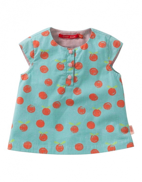 Oilily sleeveless blouse cherry dots blue