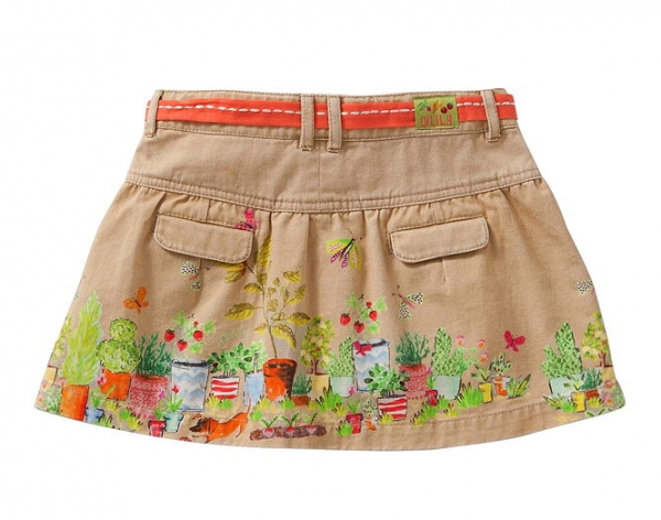 Oilily skirt Six vegetable garden border brown