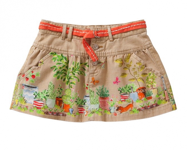 Oilily skirt Six vegetable garden border brown