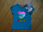Someone Herz Pailletten T-Shirt Candy Aqua